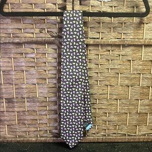 Nicole Miller Black and Pink Tie with Citrus Slices